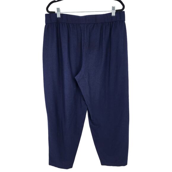Eileen Fisher System Blue Pull On Viscose Blend Cropped Trouser Pants Size Large - Picture 4 of 4